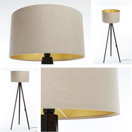 Lampa stojąca STANDART 1xE27/60W/230V beżowa/wenge
