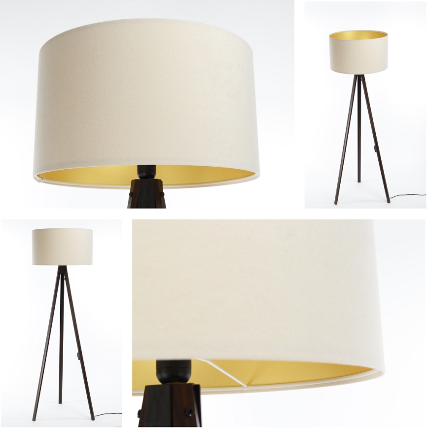 Lampa stojąca STANDART 1xE27/60W/230V kremowa/wenge
