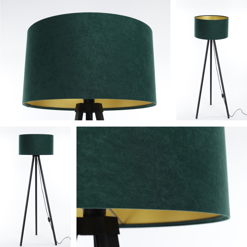 Lampa stojąca STANDART 1xE27/60W/230V zielona/wenge