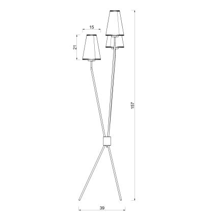 Lampa stojąca TREFOT 3xE14/15W/230V brązowa/kremowa