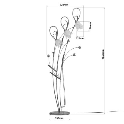 Lampa stojąca TULIPANO 3xE14/40W/230V