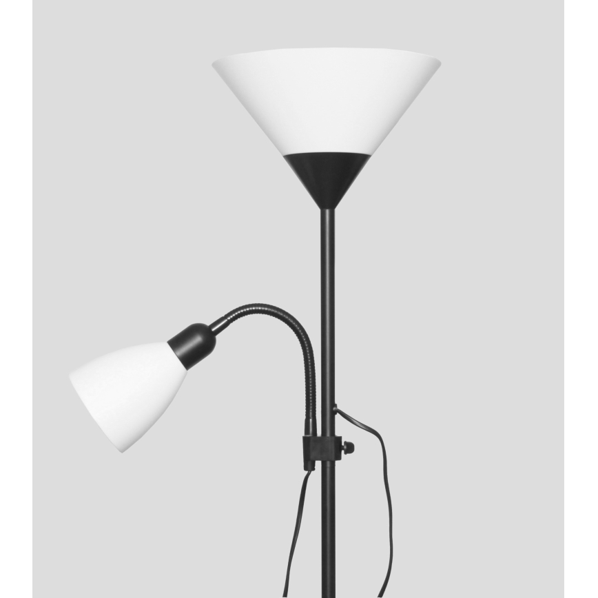 Lampa stojąca WENDY 1xE27/100W/230V + 1xE14/40W czarna