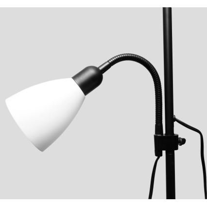Lampa stojąca WENDY 1xE27/100W/230V + 1xE14/40W czarna