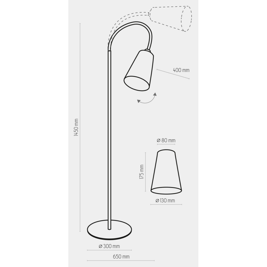 Lampa stojąca WIRE 1xE27/15W/230V biała/srebrna