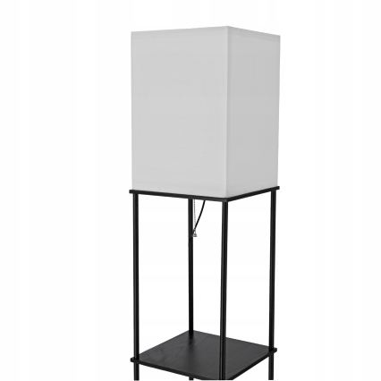 Lampa stojąca z półkami 1xE27/40W/230V 160 cm czarna/biała