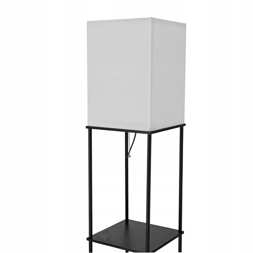 Lampa stojąca z półkami 1xE27/40W/230V 160 cm czarna/biała