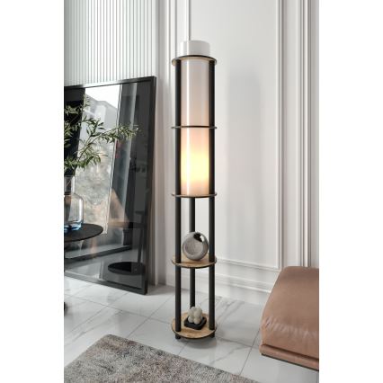 Lampa stojąca z półkami NOTO 1xE27/40W/230V beżowa/czarna