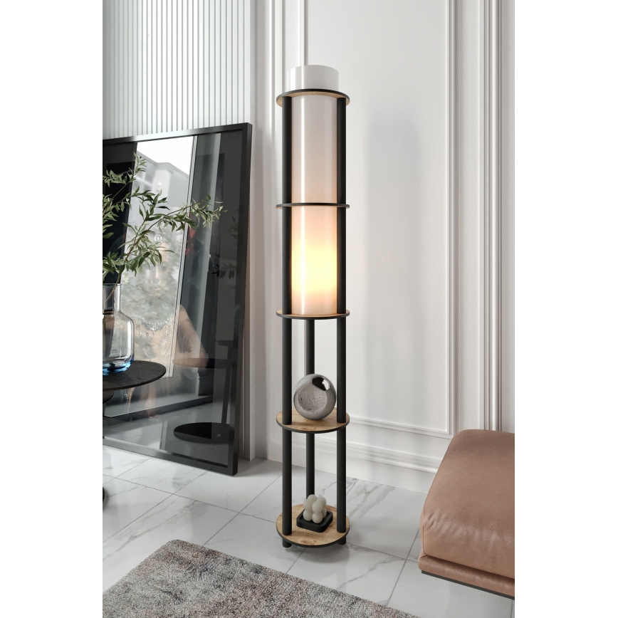 Lampa stojąca z półkami NOTO 1xE27/40W/230V beżowa/czarna