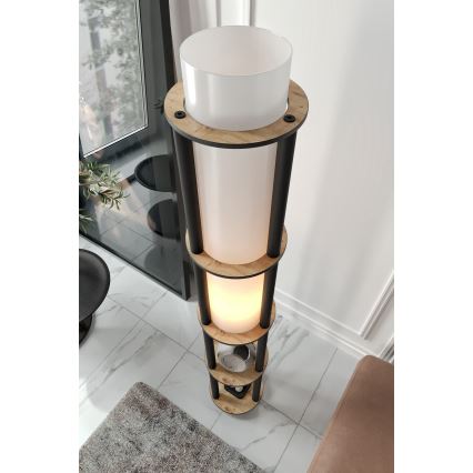 Lampa stojąca z półkami NOTO 1xE27/40W/230V beżowa/czarna