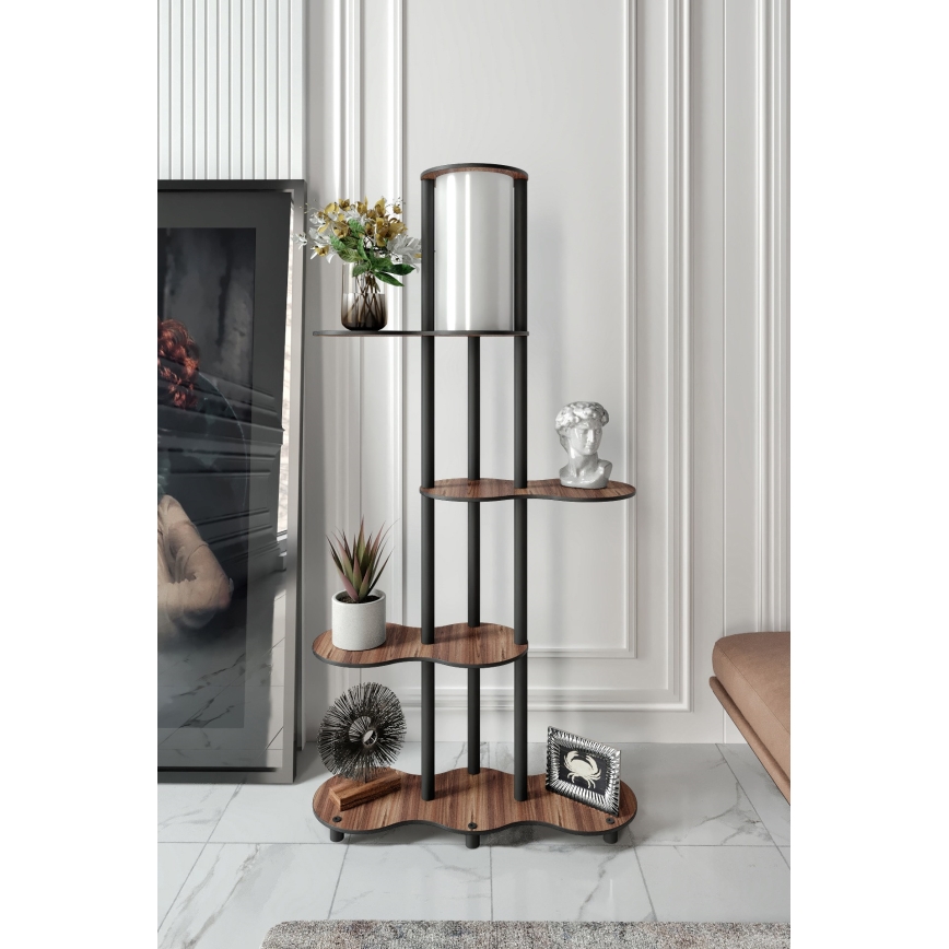 Lampa stojąca z półkami NOTO 1xE27/40W/230V brązowa/czarna