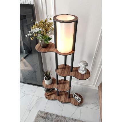 Lampa stojąca z półkami NOTO 1xE27/40W/230V brązowa/czarna