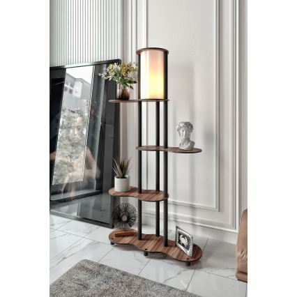 Lampa stojąca z półkami NOTO 1xE27/40W/230V brązowa/czarna