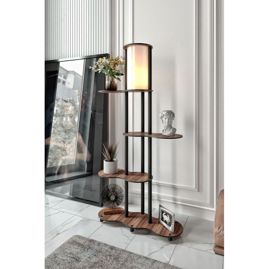 Lampa stojąca z półkami NOTO 1xE27/40W/230V brązowa/czarna
