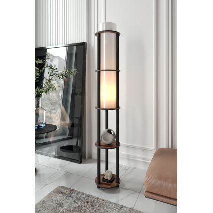 Lampa stojąca z półkami NOTO 1xE27/40W/230V brązowa/czarna