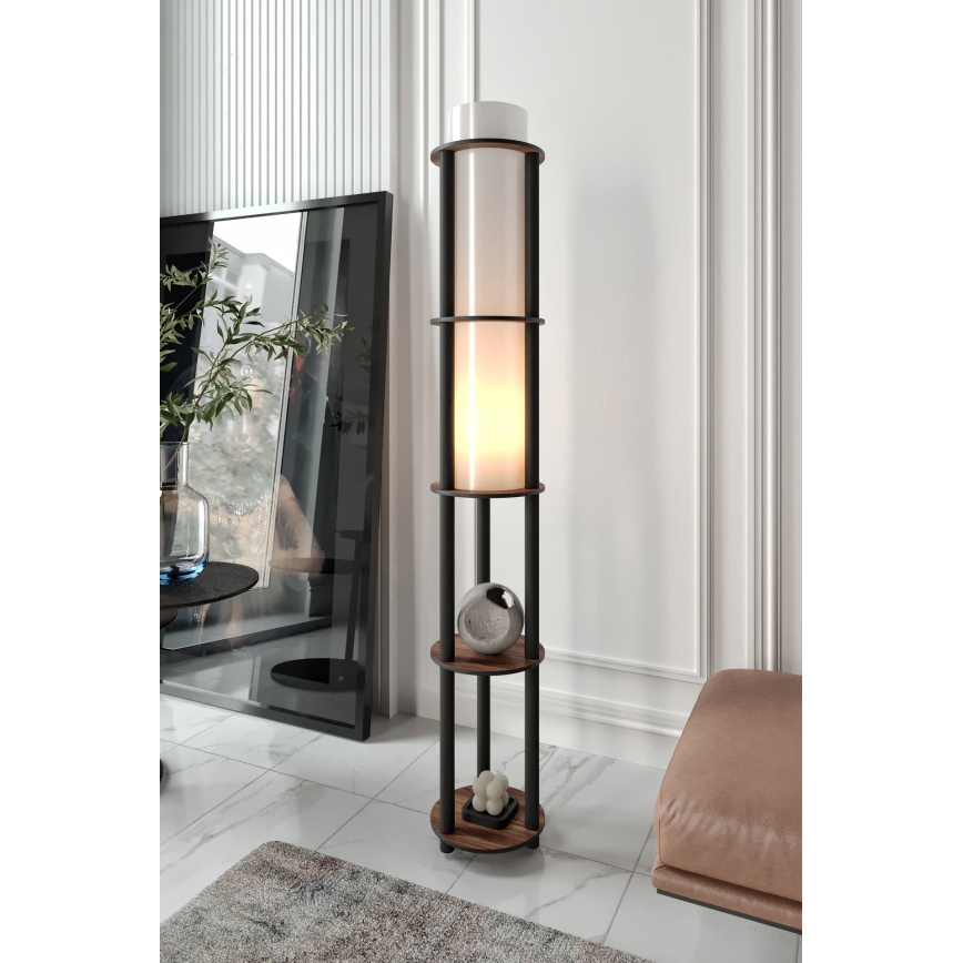 Lampa stojąca z półkami NOTO 1xE27/40W/230V brązowa/czarna