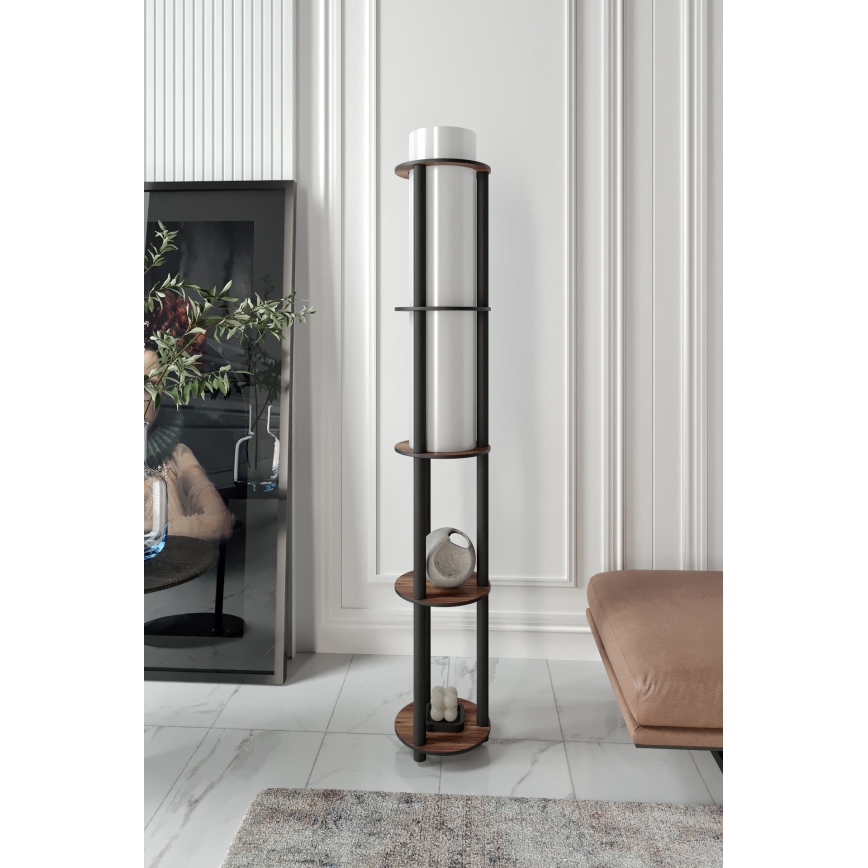 Lampa stojąca z półkami NOTO 1xE27/40W/230V brązowa/czarna