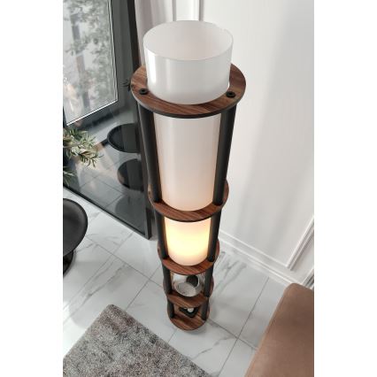 Lampa stojąca z półkami NOTO 1xE27/40W/230V brązowa/czarna