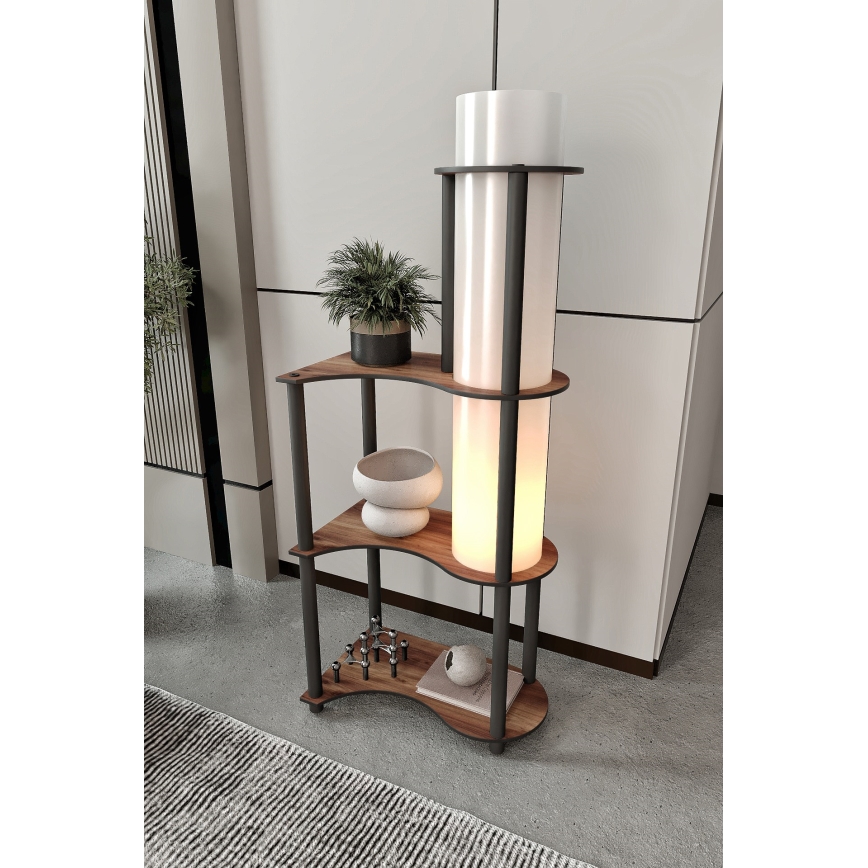 Lampa stojąca z półkami NOTO 1xE27/40W/230V brązowa/czarna