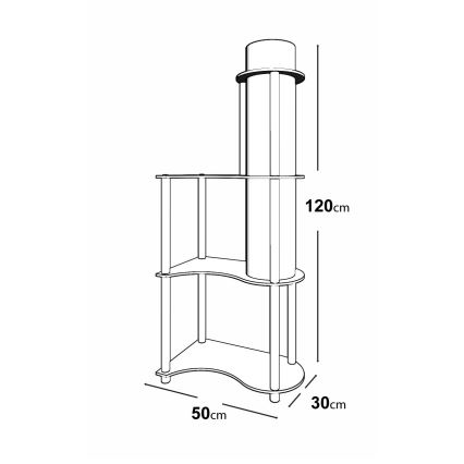 Lampa stojąca z półkami NOTO 1xE27/40W/230V brązowa/czarna