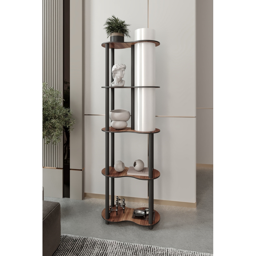 Lampa stojąca z półkami NOTO 1xE27/40W/230V brązowa/czarna