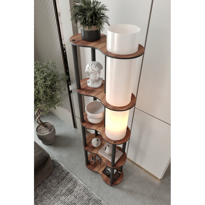 Lampa stojąca z półkami NOTO 1xE27/40W/230V brązowa/czarna