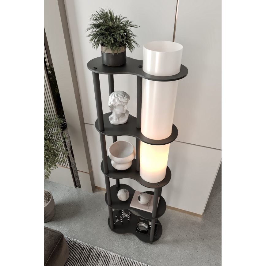 Lampa stojąca z półkami NOTO 1xE27/40W/230V czarna