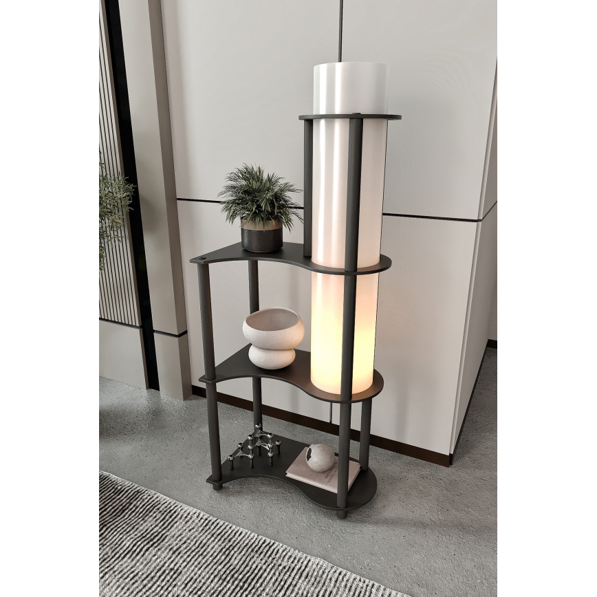 Lampa stojąca z półkami NOTO 1xE27/40W/230V czarna