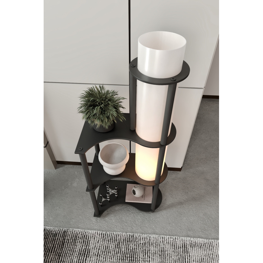 Lampa stojąca z półkami NOTO 1xE27/40W/230V czarna