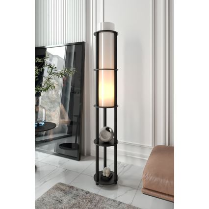Lampa stojąca z półkami NOTO 1xE27/40W/230V czarna