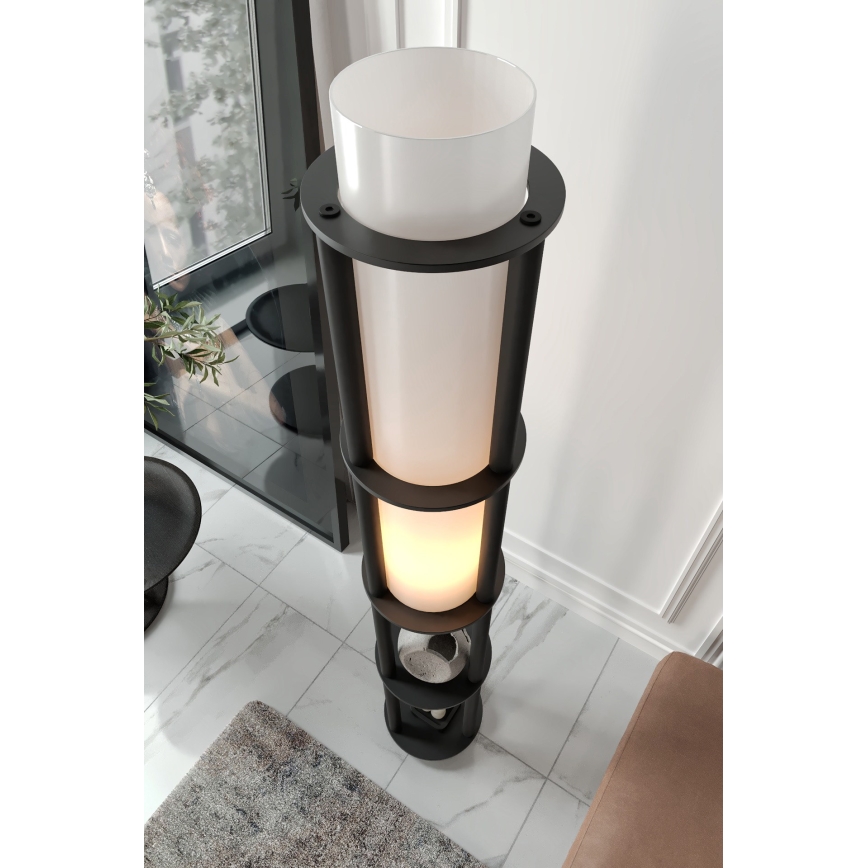Lampa stojąca z półkami NOTO 1xE27/40W/230V czarna