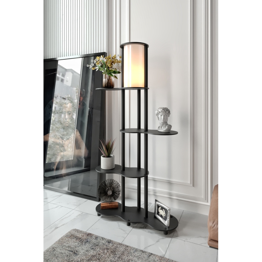 Lampa stojąca z półkami NOTO 1xE27/40W/230V czarna