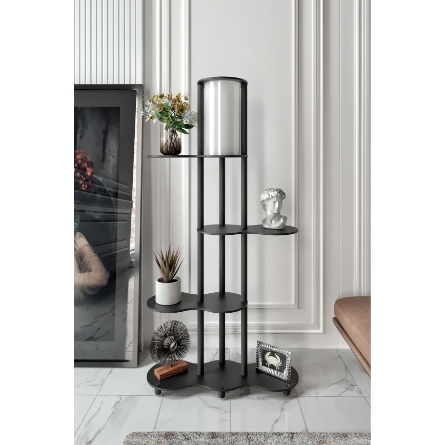 Lampa stojąca z półkami NOTO 1xE27/40W/230V czarna