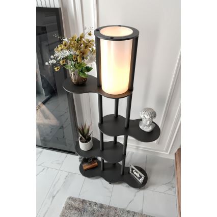 Lampa stojąca z półkami NOTO 1xE27/40W/230V czarna
