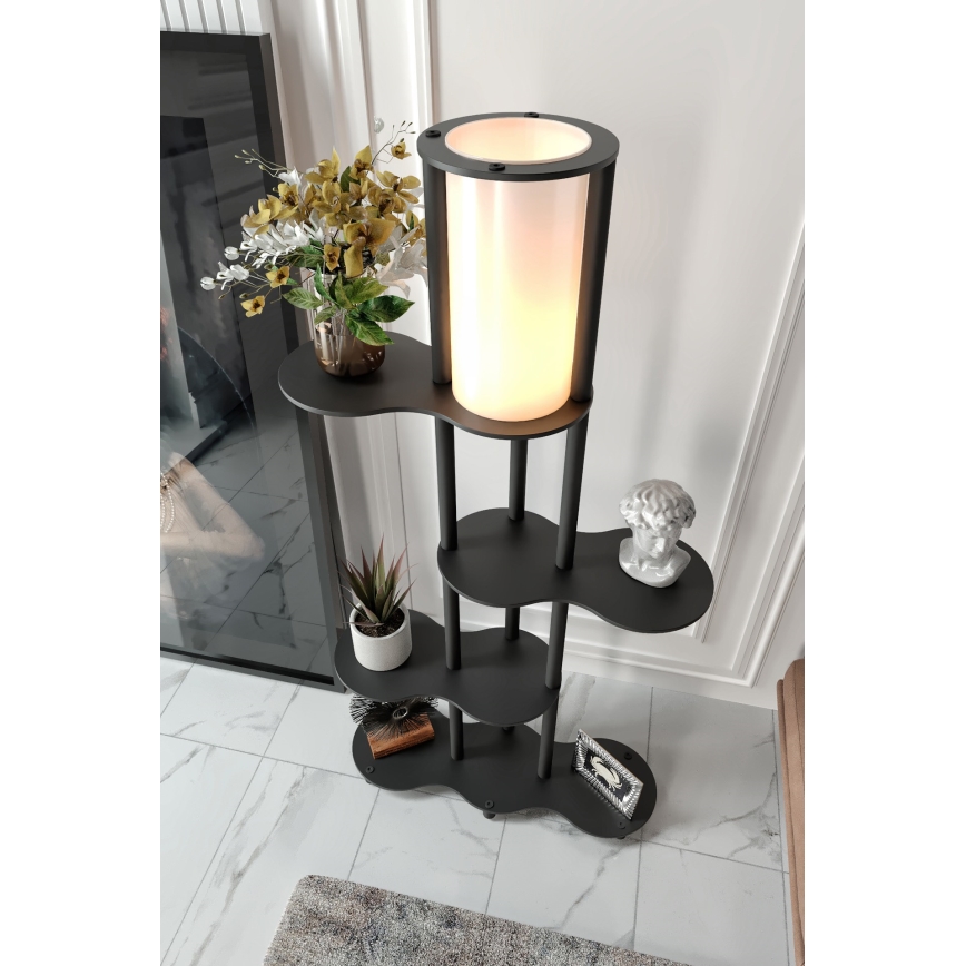 Lampa stojąca z półkami NOTO 1xE27/40W/230V czarna