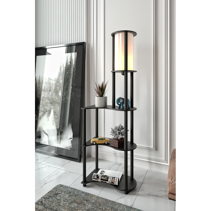 Lampa stojąca z półkami NOTO 1xE27/40W/230V czarna