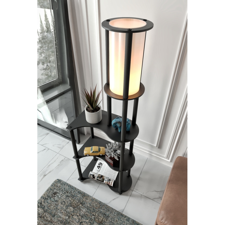 Lampa stojąca z półkami NOTO 1xE27/40W/230V czarna