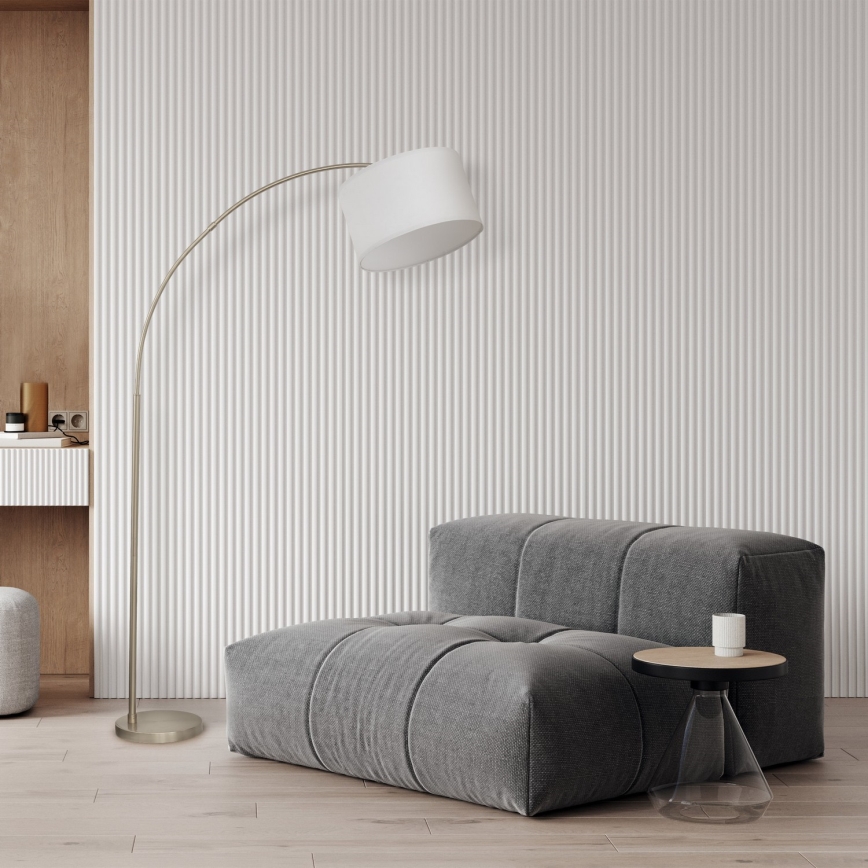 Lampa stojąca ZENITH 1xE27/15W/230V matowy chrom/biały
