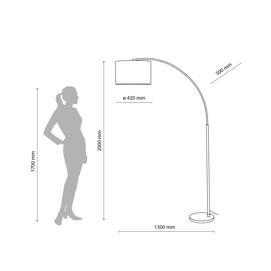 Lampa stojąca ZENITH 1xE27/15W/230V matowy chrom/biały