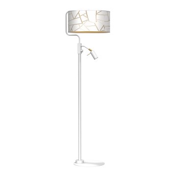 Lampa stojąca ZIGGY 1xE27/40W/230V + 1xGU10/MR11/7W biała/złota