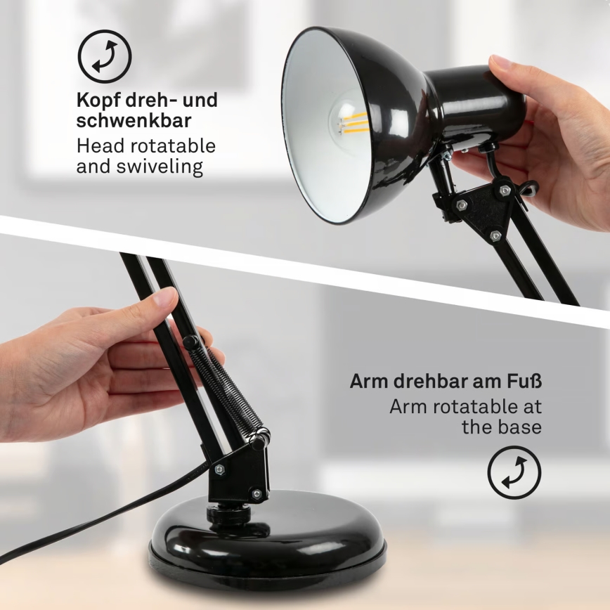 Lampa stołowa 1xE14/25W/230V czarna