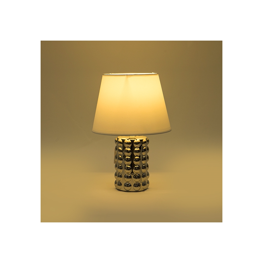 Lampa stołowa 1xE14/40W/230V biały/chrom błyszczący