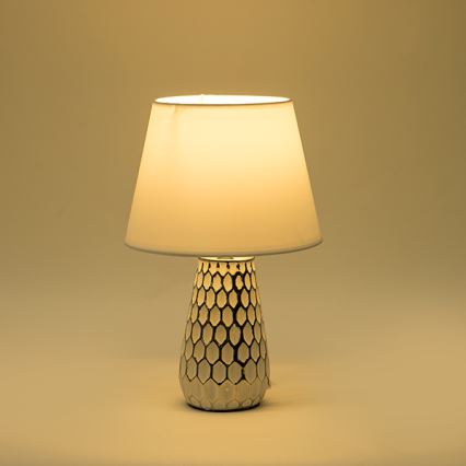 Lampa stołowa 1xE14/40W/230V biały/srebrny