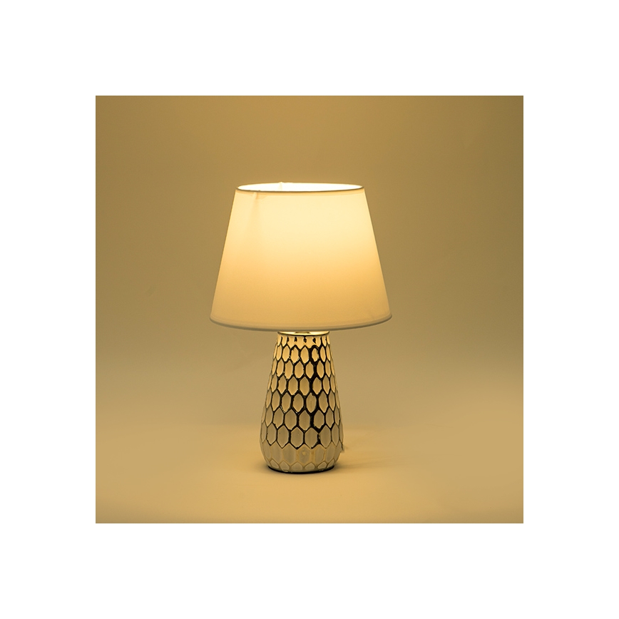 Lampa stołowa 1xE14/40W/230V biały/srebrny