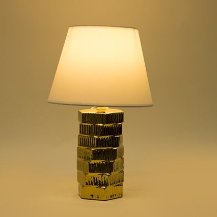 Lampa stołowa 1xE14/40W/230V biały/złoty