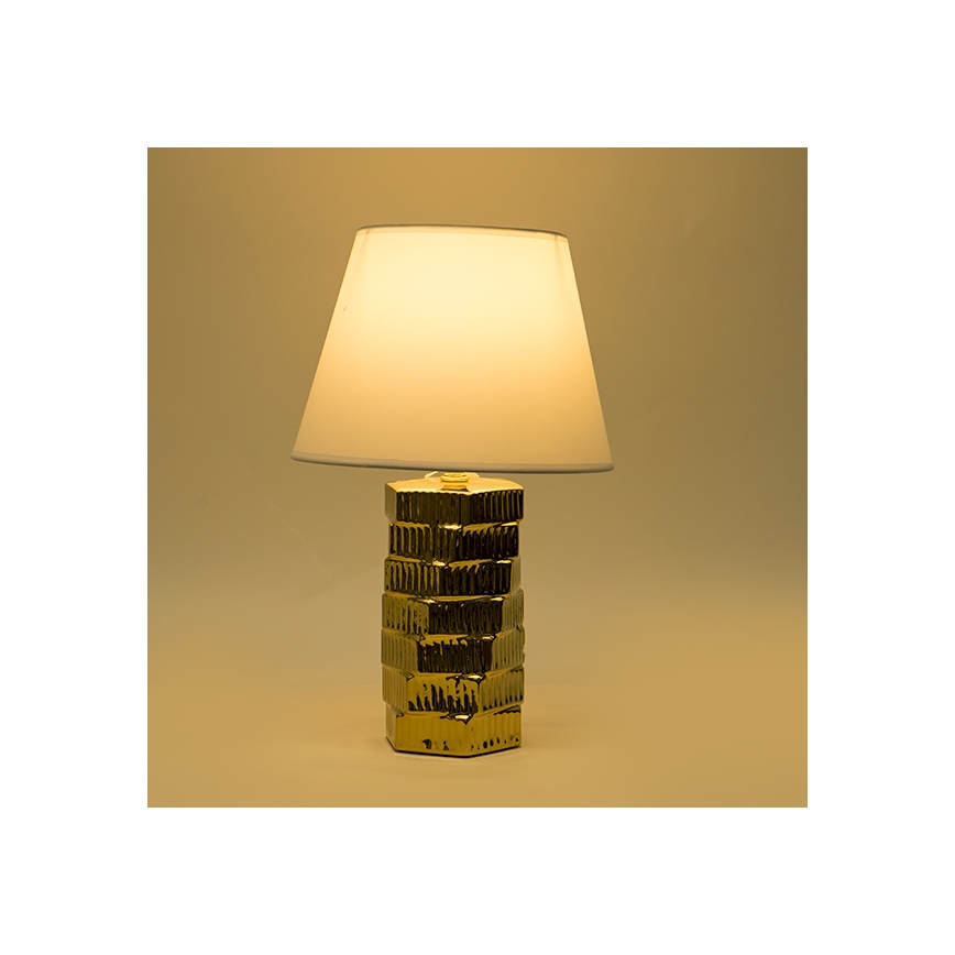 Lampa stołowa 1xE14/40W/230V biały/złoty