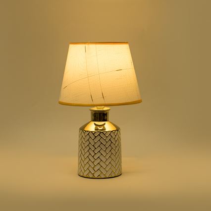 Lampa stołowa 1xE14/40W/230V biały/złoty