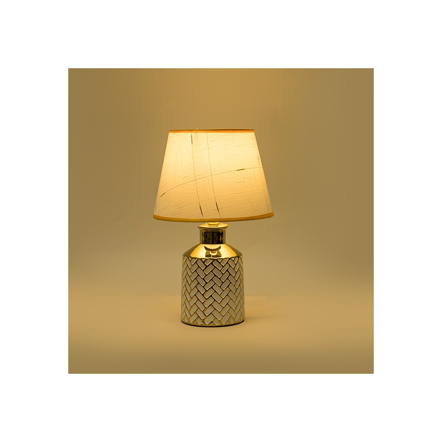 Lampa stołowa 1xE14/40W/230V biały/złoty