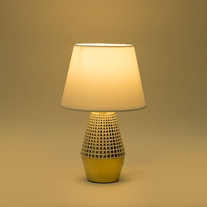 Lampa stołowa 1xE14/40W/230V biały/złoty