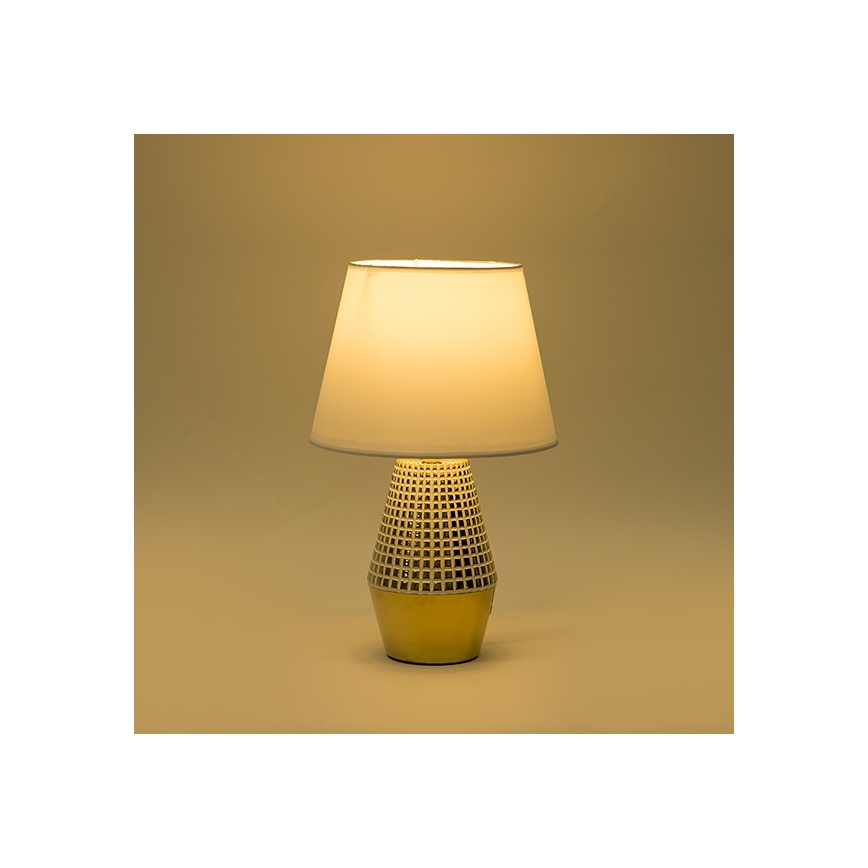 Lampa stołowa 1xE14/40W/230V biały/złoty