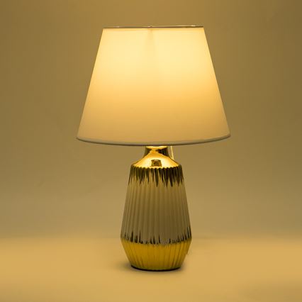 Lampa stołowa 1xE14/40W/230V biały/złoty